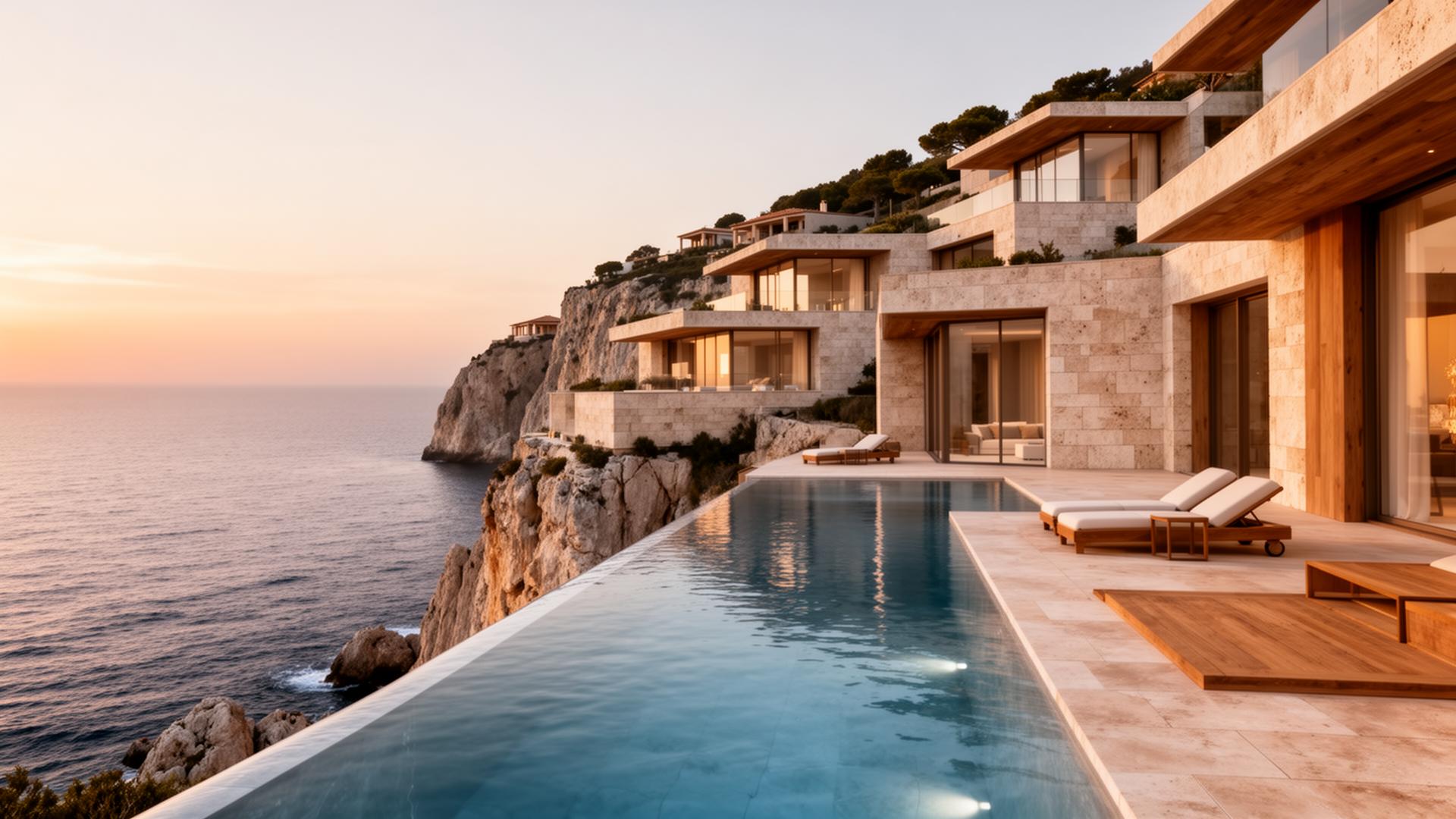Cliffside Mediterranean resort architecture